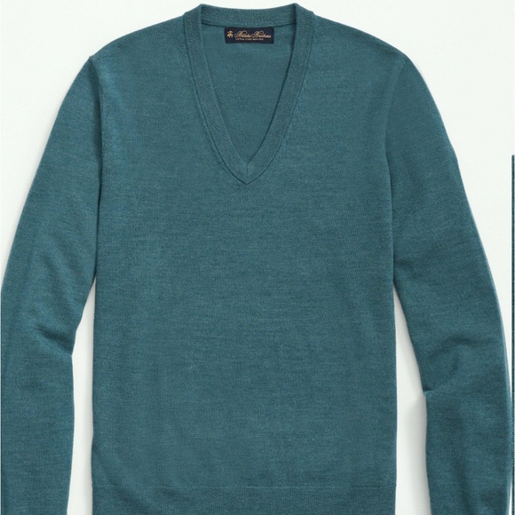Brooks Broth Merino Wool V-Neck Sweater - Picture 1 of 5